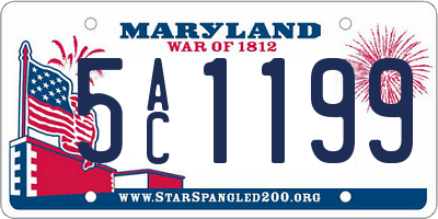 MD license plate 5AC1199