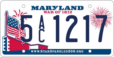 MD license plate 5AC1217