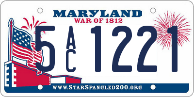 MD license plate 5AC1221