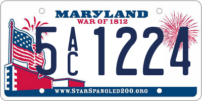 MD license plate 5AC1224
