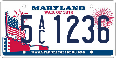 MD license plate 5AC1236