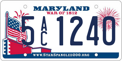 MD license plate 5AC1240