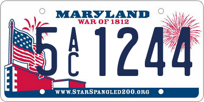 MD license plate 5AC1244