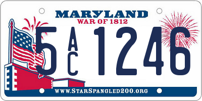 MD license plate 5AC1246