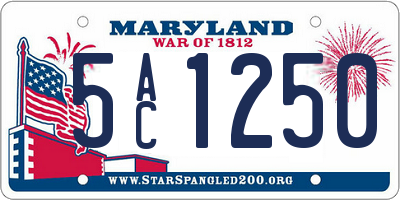 MD license plate 5AC1250