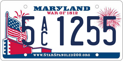 MD license plate 5AC1255