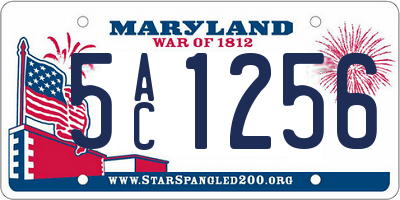 MD license plate 5AC1256
