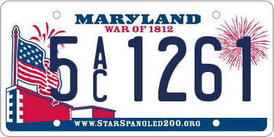 MD license plate 5AC1261