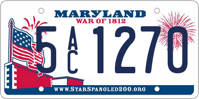 MD license plate 5AC1270