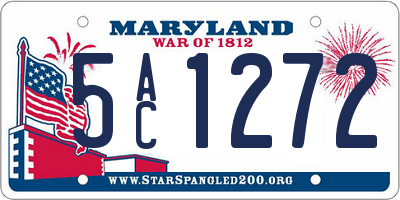 MD license plate 5AC1272