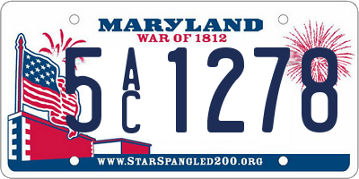 MD license plate 5AC1278