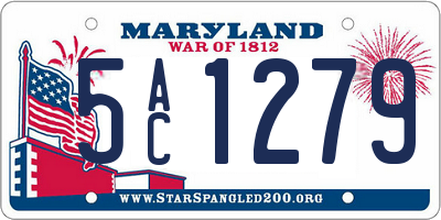 MD license plate 5AC1279