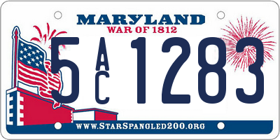 MD license plate 5AC1283