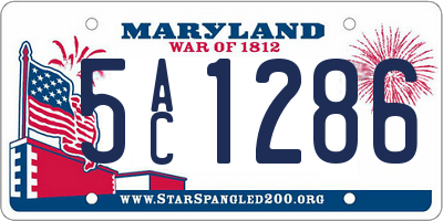 MD license plate 5AC1286