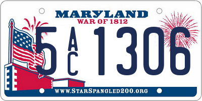 MD license plate 5AC1306