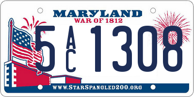 MD license plate 5AC1308