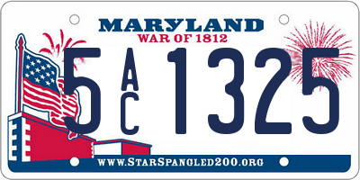MD license plate 5AC1325