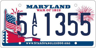 MD license plate 5AC1355