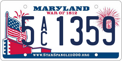MD license plate 5AC1359