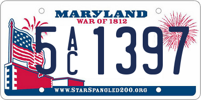 MD license plate 5AC1397