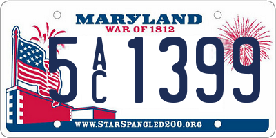 MD license plate 5AC1399