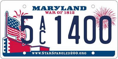 MD license plate 5AC1400