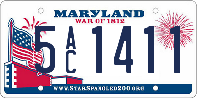 MD license plate 5AC1411