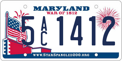 MD license plate 5AC1412