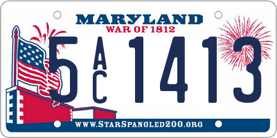 MD license plate 5AC1413