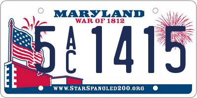 MD license plate 5AC1415