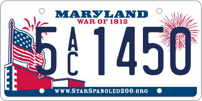 MD license plate 5AC1450