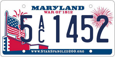 MD license plate 5AC1452