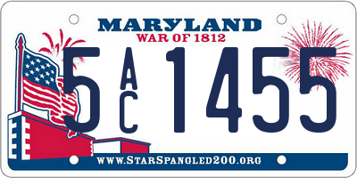 MD license plate 5AC1455