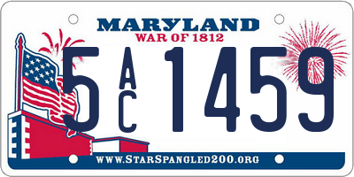 MD license plate 5AC1459