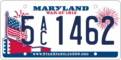 MD license plate 5AC1462