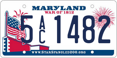 MD license plate 5AC1482
