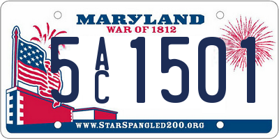 MD license plate 5AC1501