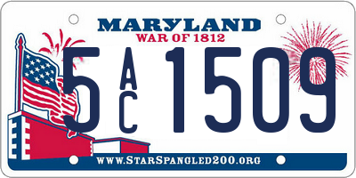 MD license plate 5AC1509