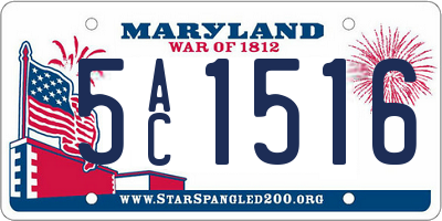 MD license plate 5AC1516