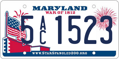 MD license plate 5AC1523