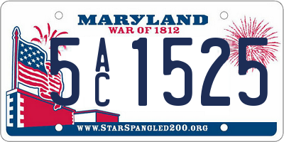 MD license plate 5AC1525