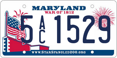 MD license plate 5AC1529