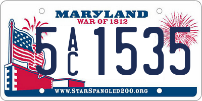 MD license plate 5AC1535