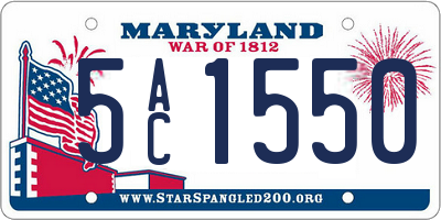 MD license plate 5AC1550