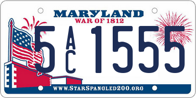 MD license plate 5AC1555