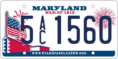 MD license plate 5AC1560