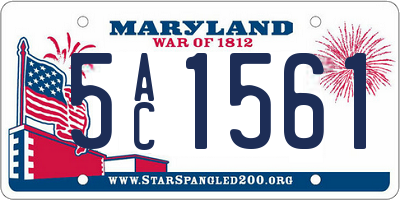 MD license plate 5AC1561