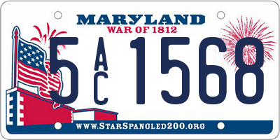 MD license plate 5AC1568