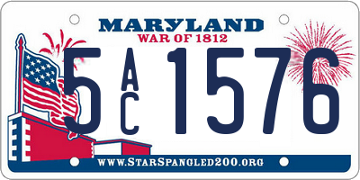 MD license plate 5AC1576