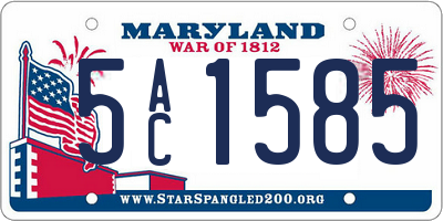 MD license plate 5AC1585